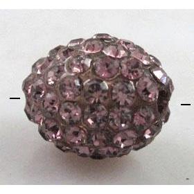 Resin bead pave rhinestone, oval, light purple