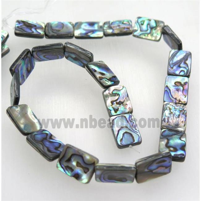 Paua Abalone shell bead, rectangle