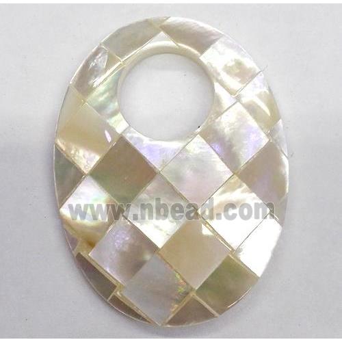 Paua Abalone shell pendant, oval