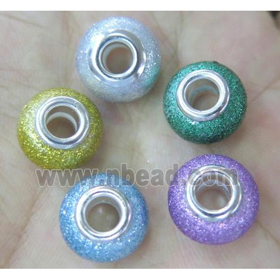 pearlized shell beads, matte rondelle