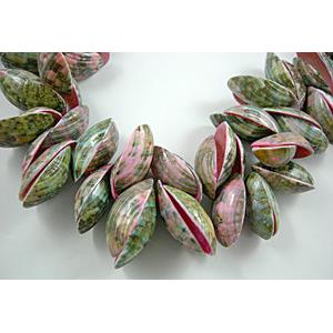 Conch Beads, pink, dyed