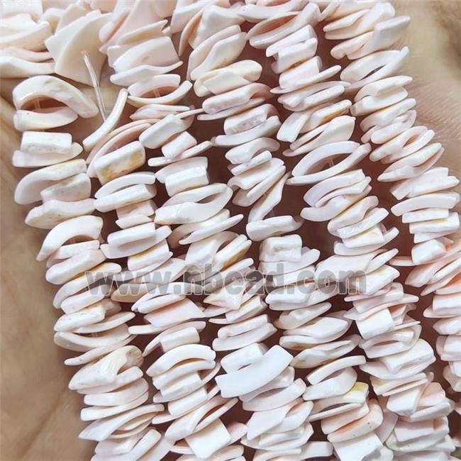 Pink Conch Shell Spacer Beads Freeform