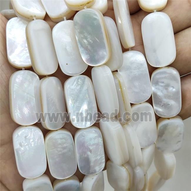 White MOP Shell Rectangle Beads