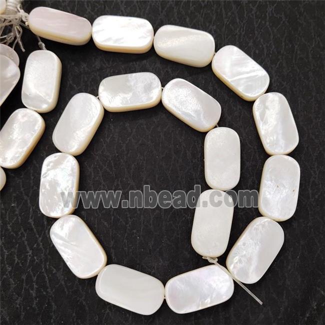 White MOP Shell Rectangle Beads