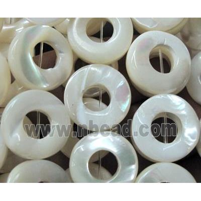 white mother of pearl bead, ring