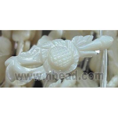 white mother of pearl bead, freeform