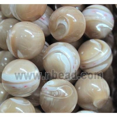 round mother of pearl bead, coffee