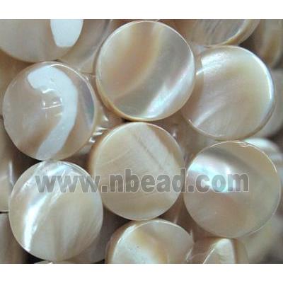 mother of pearl bead, flat round