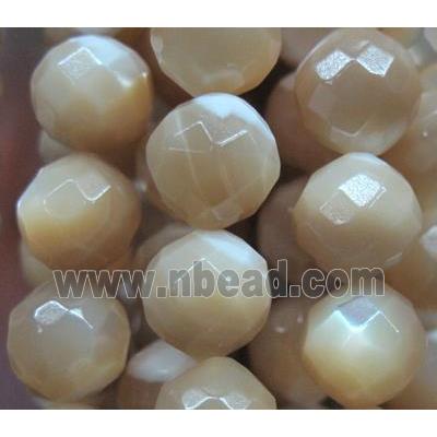 mother of pearl bead, faceted round