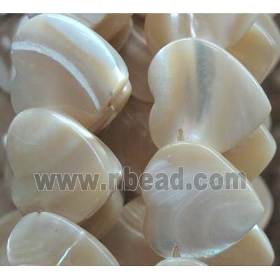 mother of pearl bead, heart