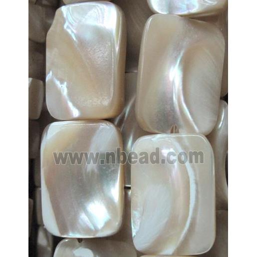 mother of pearl bead, rectangle