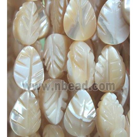 mother of pearl bead, leaf