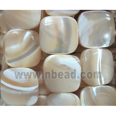 mother of pearl bead, square