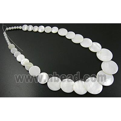 17 inches of freshwater shell necklace, white