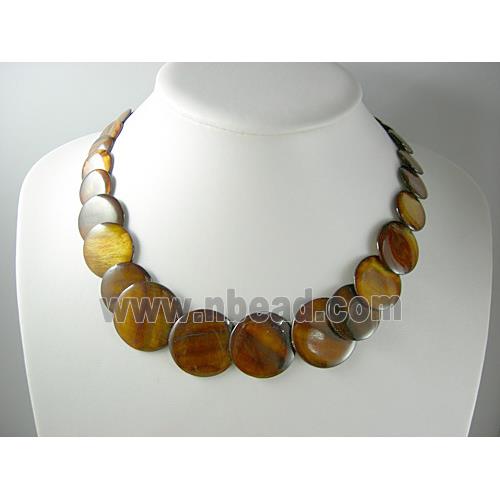 17 inches of freshwater shell necklace, bronze