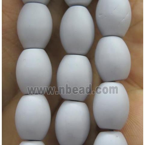 gray matte pearlized shell rice beads