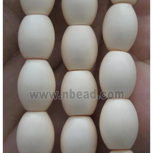 matte pearlized shell barrel beads