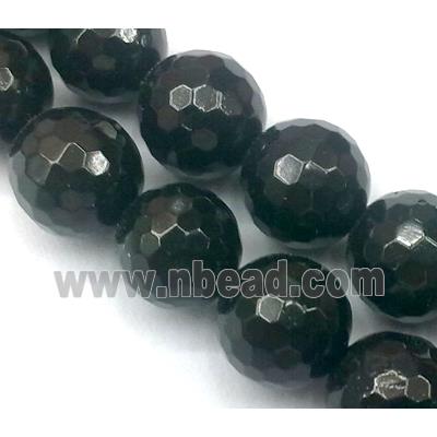 pearlized shell beads, faceted round, black