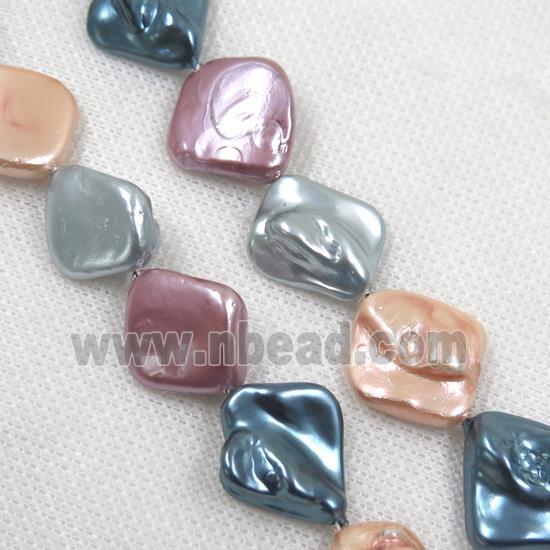 baroque style freshwater shell beads, freeform, mix color