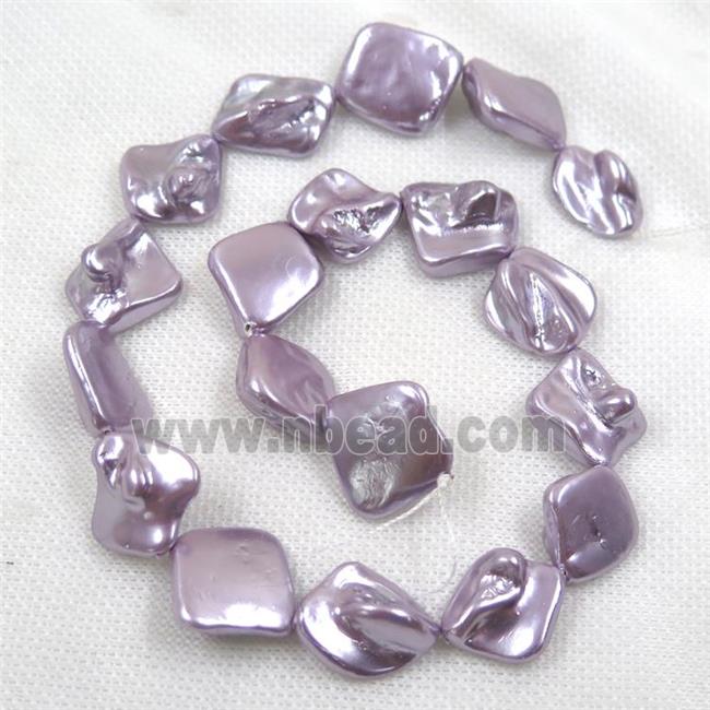 baroque style freshwater shell beads, freeform, purple
