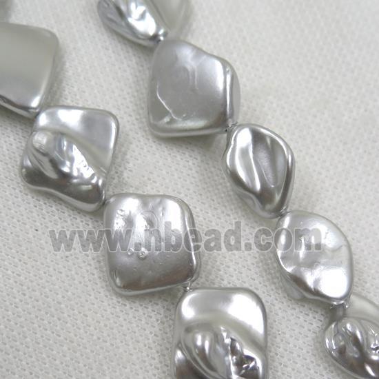 baroque style freshwater shell beads, freeform, gray