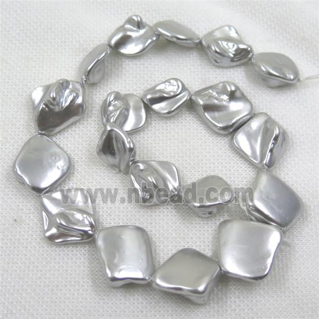 baroque style freshwater shell beads, freeform, gray