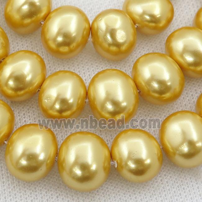 yellow Pearlized Shell potato Beads