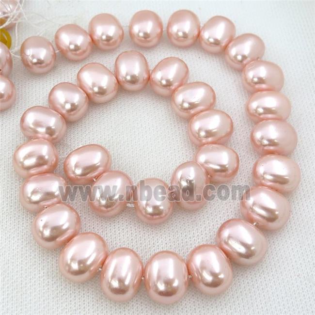 pink Pearlized Shell potato Beads