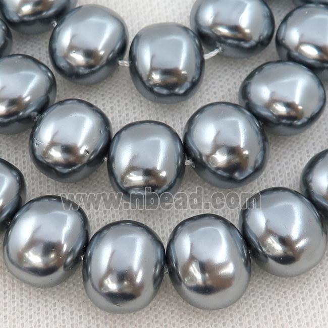 black Pearlized Shell potato Beads