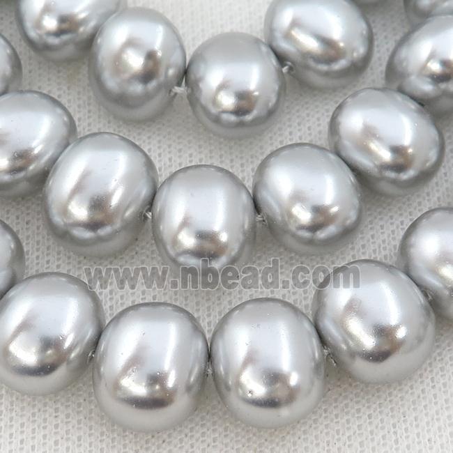 gray Pearlized Shell potato Beads