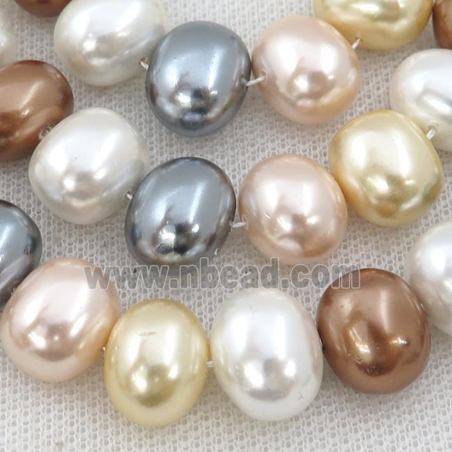 Pearlized Shell potato Beads, mixed color