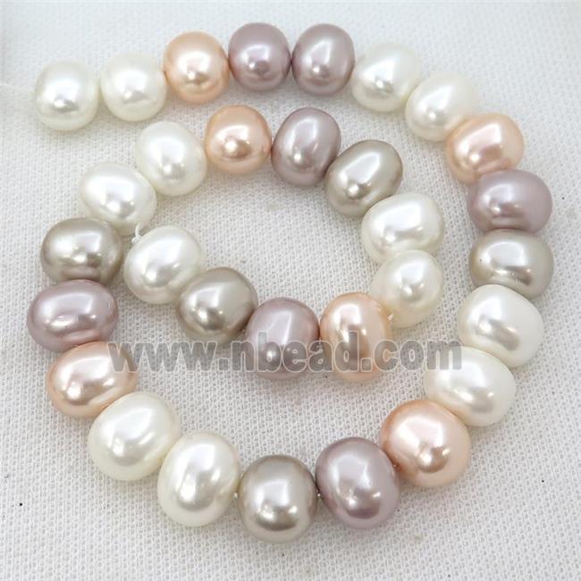 Pearlized Shell potato Beads, mix color
