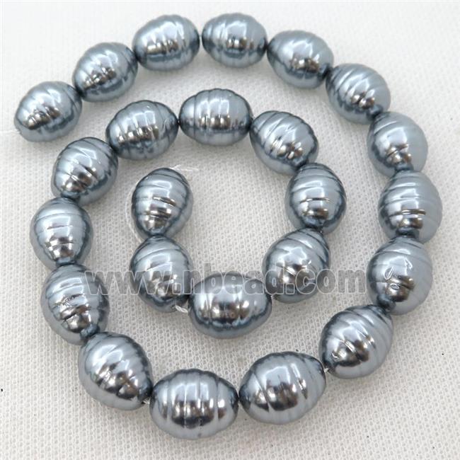 black Pearlized Shell silkworm beads