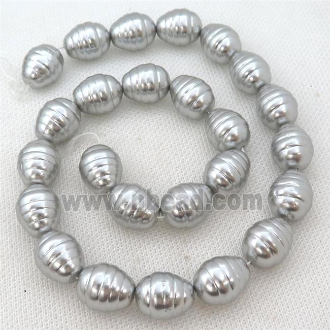gray Pearlized Shell silkworm beads