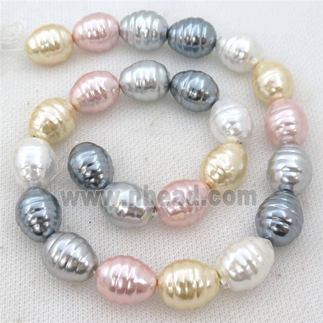 mixed Pearlized Shell silkworm beads
