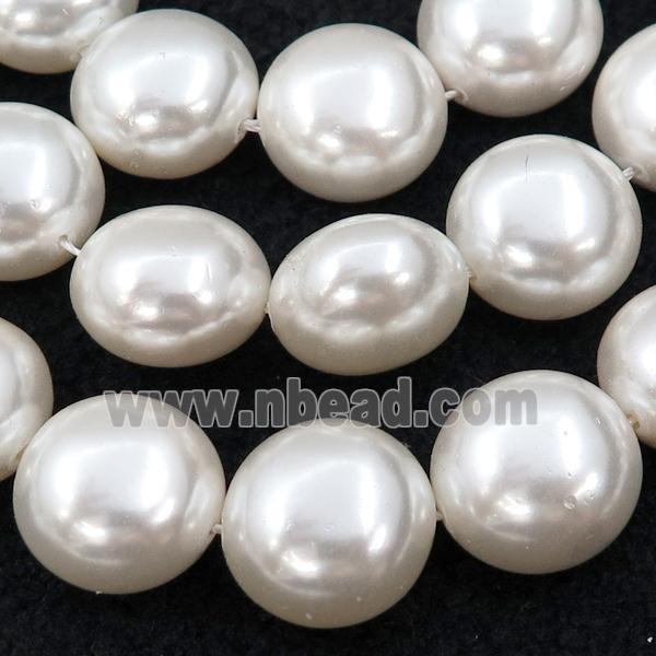 White Pearlized Shell Button Beads