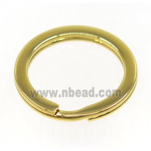 stainless steel key ring, gold plated