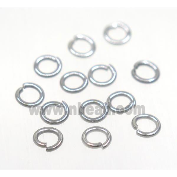 stainless steel jump ring, platinum plated