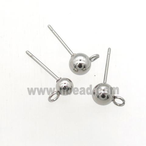 stainless steel stud earring with ball