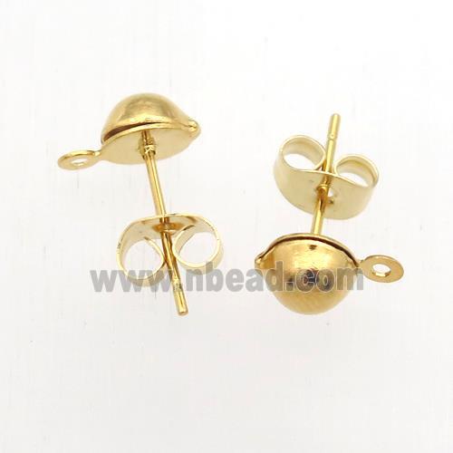 stainless steel studs earring, gold plated