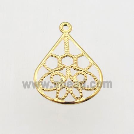 stainless steel pendant, gold plated