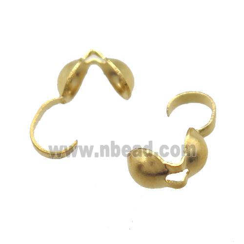 stainless steel Calotte Beads Tip Cap, gold plated