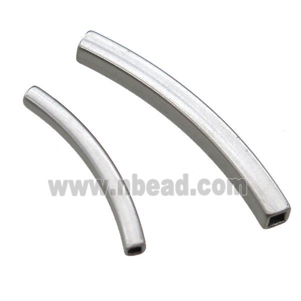 stainless steel tube beads, platinum plated