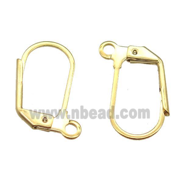 stainless steel Leaveback Earrings, gold plated