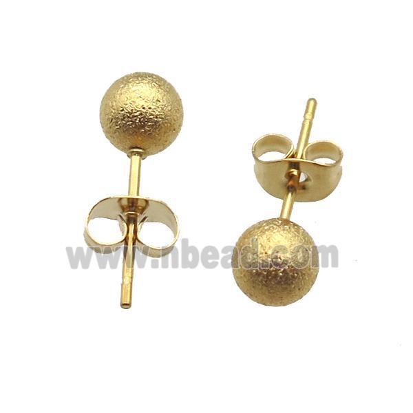 matte stainless steel Studs Earrings, gold plated