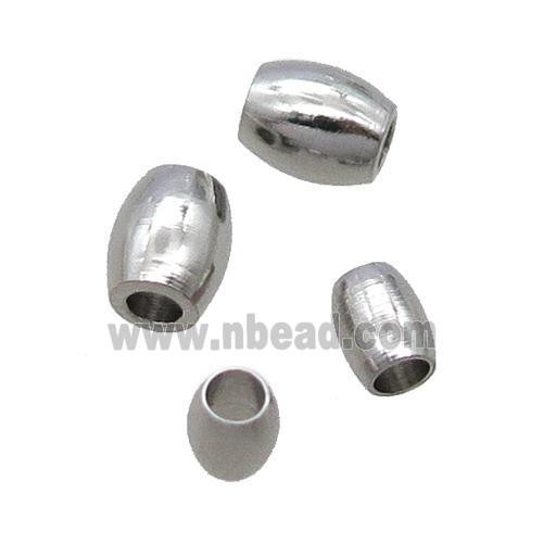 raw stainless steel barrel beads