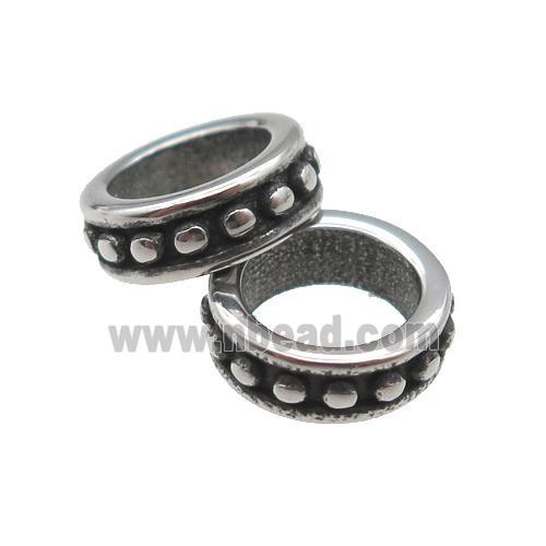 stainless steel spacer beads, antique silver