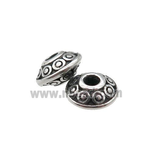 Stainless Steel spacer Beads, antique silver