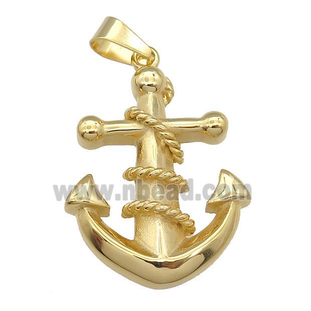 Stainless Steel anchor pendant gold plated