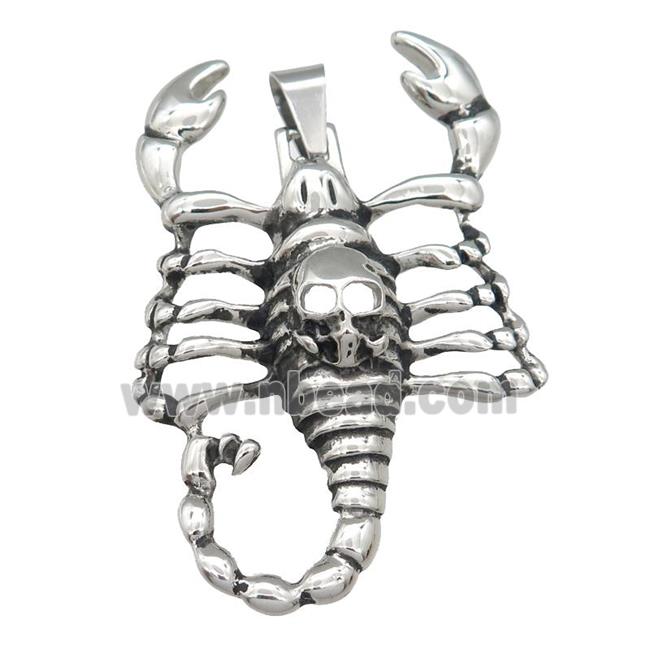 Stainless Steel scorpion charm pendant antique silver